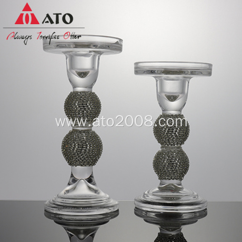 Machine pressed glass candlestick glass candle holder